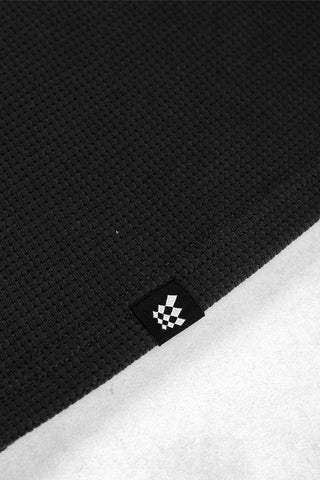 Waffle Henley T-Shirt - Black